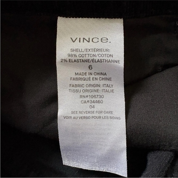 VINCE Womens Black Cargo Corduroy Mid-Rise Stretch Jeans Pant Trouser Size 6 - Picture 6 of 8